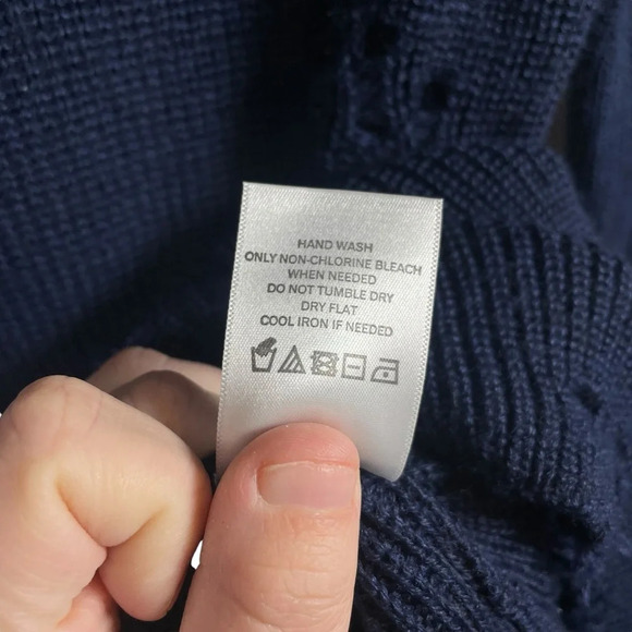 NWOT Lovers + Friends Keeney Distressed Sweater Dress in Navy Blue Size S - Picture 15 of 15